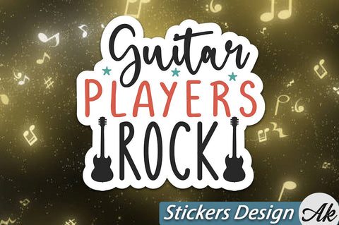 Guitar players rock Stickers Design SVG akazaddesign 