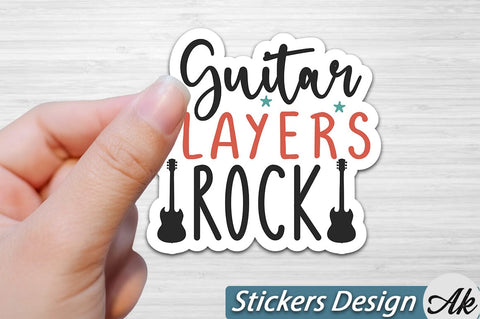 Guitar players rock Stickers Design SVG akazaddesign 