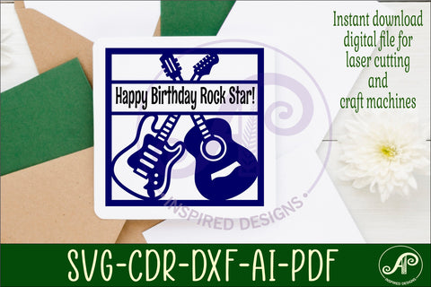 Guitars name sign design for laser cutting or cards SVG APInspireddesigns 