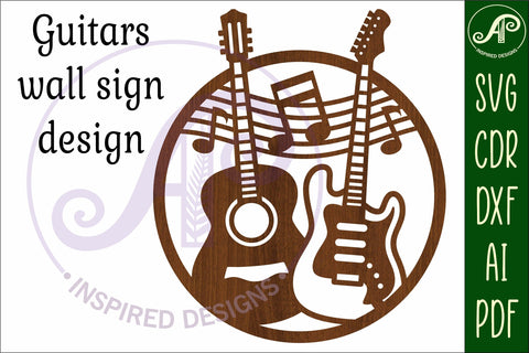 Guitars wall art sign, SVG file SVG APInspireddesigns 