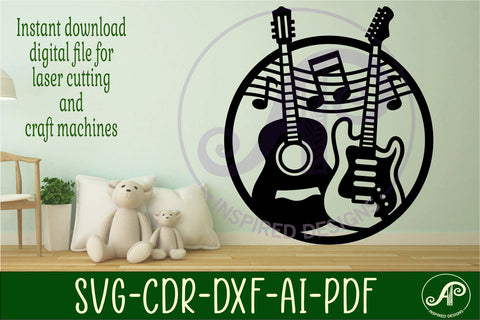 Guitars wall art sign, SVG file SVG APInspireddesigns 