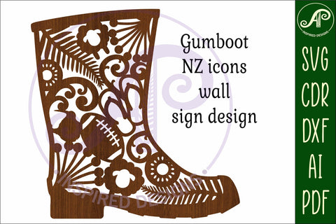 Gumboot New Zealand icons wall art sign, SVG file. vector SVG APInspireddesigns 