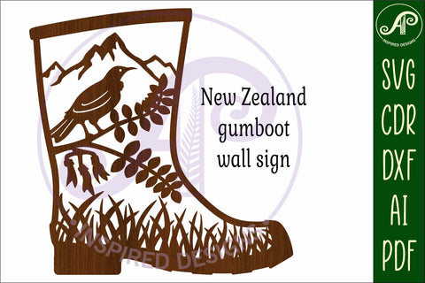 Gumboot New Zealand wall art sign, SVG file. vector file SVG APInspireddesigns 