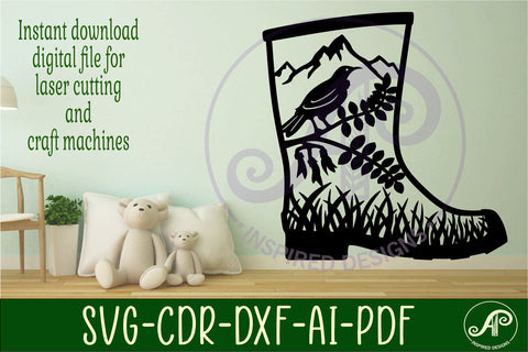 Gumboot New Zealand wall art sign, SVG file. vector file SVG APInspireddesigns 