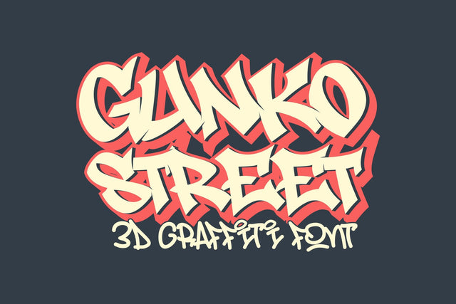 Gunko Street – Bold 3D Graffiti Font Font Mozzatype 