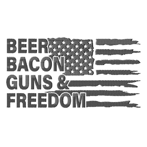 Guns and Freedom Embroidery Designs Bundle - 4 Designs, Beer Bacon Guns and Freedom Embroidery, Whiskey Steak Guns & Freedom PES Files Embroidery/Applique DESIGNS HappyDesignStudio 