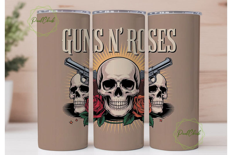 Guns N' Roses 20oz Tumbler Wrap Sublimation PixelChick 