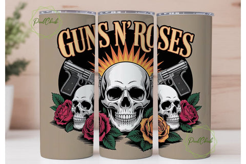 Guns N' Roses 20oz Tumbler Wrap Sublimation PixelChick 