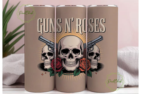 Guns N' Roses 20oz Tumbler Wrap Sublimation PixelChick 