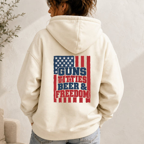 Guns Titties Beer & Freedom Embroidery Design – Funny Patriotic USA Flag Machine Embroidery File, 4th of July Adult Humor Design Embroidery/Applique DESIGNS PatternFeed8 