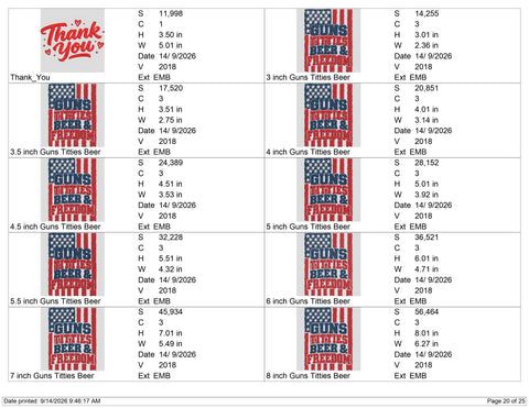Guns Titties Beer & Freedom Embroidery Design – Funny Patriotic USA Flag Machine Embroidery File, 4th of July Adult Humor Design Embroidery/Applique DESIGNS PatternFeed8 
