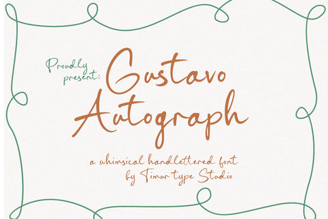 Gustavo Autograph - Whimsical Handlettered Font Font Timur type 