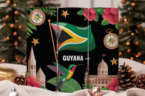 Guyana Tumbler Wrap 20oz Sublimation DesignSVG 