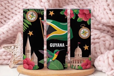 Guyana Tumbler Wrap 20oz Sublimation DesignSVG 