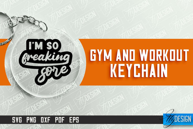Gym and Workout Keychain | Round Keychain Designs | Quotes SVG SVG Fly Design 