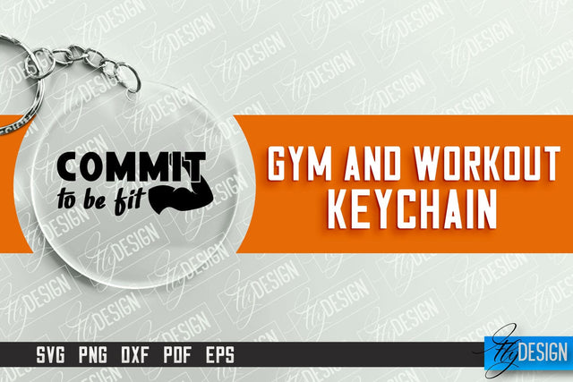 Gym and Workout Keychain | Round Keychain Designs | Quotes SVG SVG Fly Design 