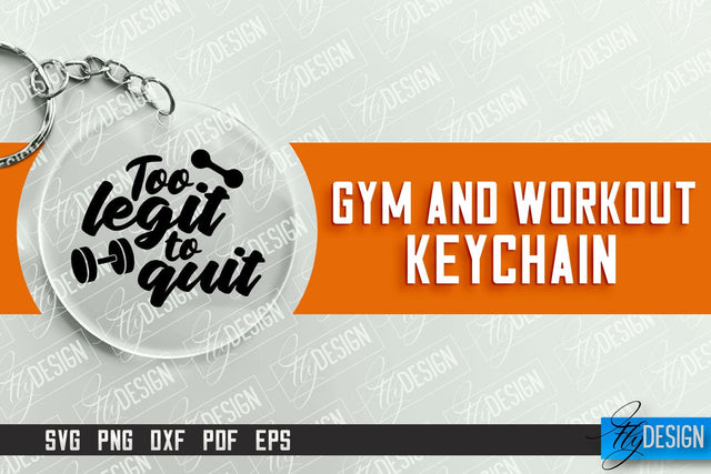Gym and Workout Keychain | Round Keychain Designs | Quotes SVG SVG Fly Design 
