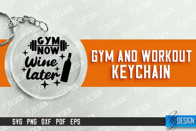 Gym and Workout Keychain | Round Keychain Designs | Quotes SVG SVG Fly Design 