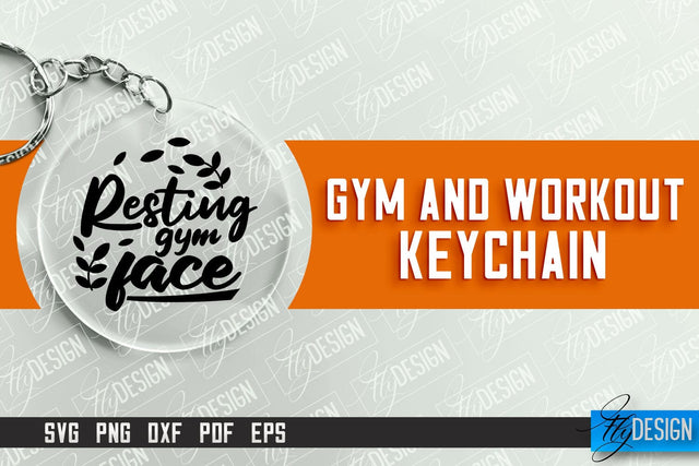 Gym and Workout Keychain | Round Keychain Designs | Quotes SVG SVG Fly Design 