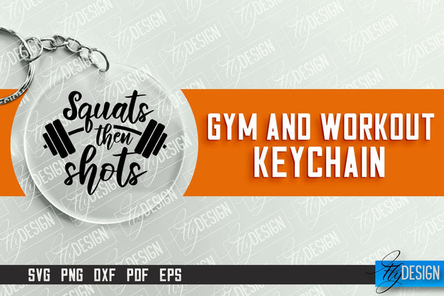 Gym and Workout Keychain | Round Keychain Designs | Quotes SVG SVG Fly Design 