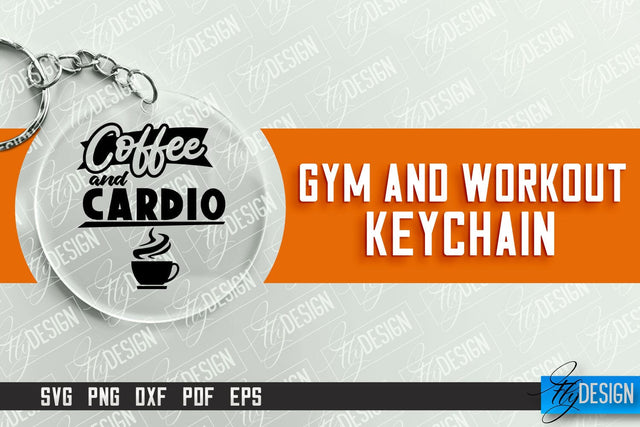 Gym and Workout Keychain | Round Keychain Designs | Quotes SVG SVG Fly Design 
