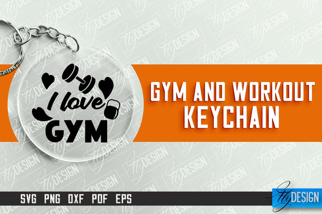 Gym and Workout Keychain | Round Keychain Designs | Quotes SVG SVG Fly Design 