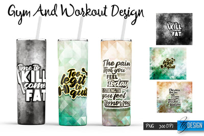 Gym and Workout Tumblers Wrap20 oz | PNG File | 300 DPI Sublimation Fly Design 