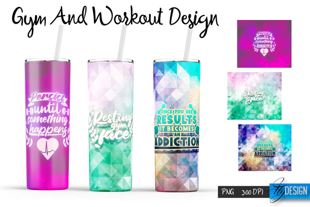 Gym and Workout Tumblers Wrap20 oz | PNG File | 300 DPI Sublimation Fly Design 