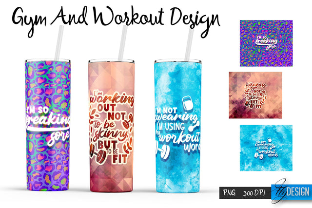 Gym and Workout Tumblers Wrap20 oz | PNG File | 300 DPI Sublimation Fly Design 