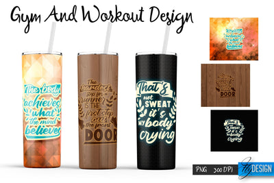 Gym and Workout Tumblers Wrap20 oz | PNG File | 300 DPI Sublimation Fly Design 