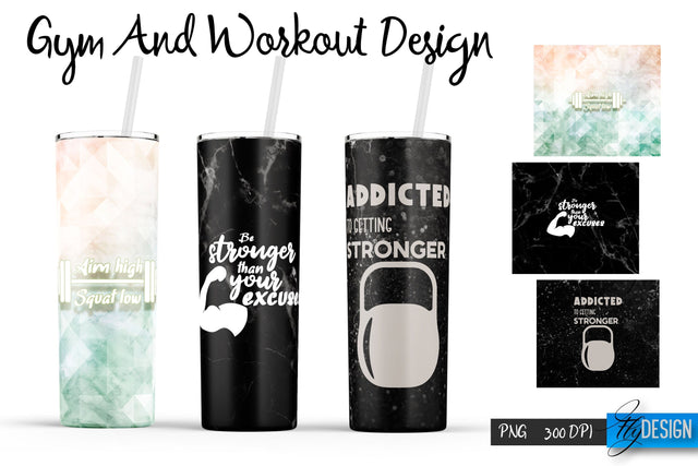 Gym and Workout Tumblers Wrap20 oz | PNG File | 300 DPI Sublimation Fly Design 