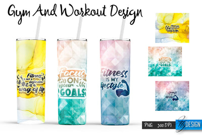 Gym and Workout Tumblers Wrap20 oz | PNG File | 300 DPI Sublimation Fly Design 