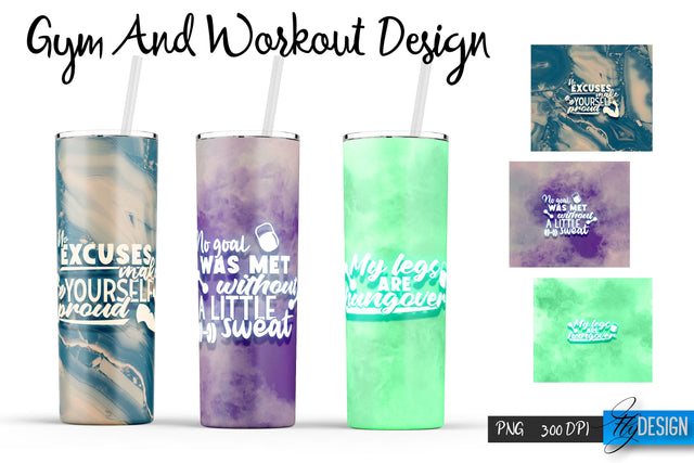 Gym and Workout Tumblers Wrap20 oz | PNG File | 300 DPI Sublimation Fly Design 