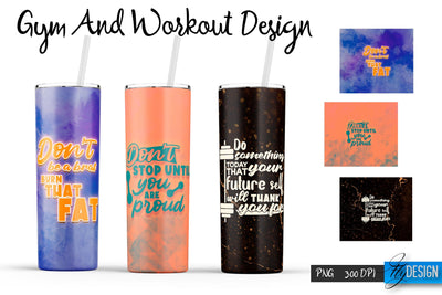 Gym and Workout Tumblers Wrap20 oz | PNG File | 300 DPI Sublimation Fly Design 