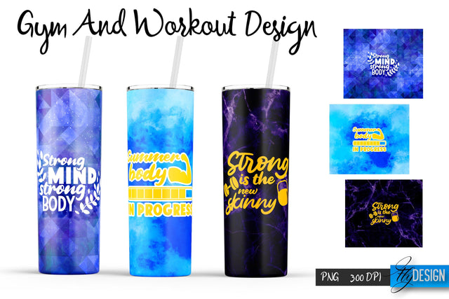 Gym and Workout Tumblers Wrap20 oz | PNG File | 300 DPI Sublimation Fly Design 