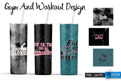 Gym and Workout Tumblers Wrap20 oz | PNG File | 300 DPI Sublimation Fly Design 