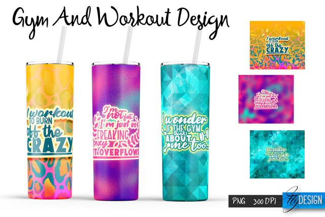 Gym and Workout Tumblers Wrap20 oz | PNG File | 300 DPI Sublimation Fly Design 