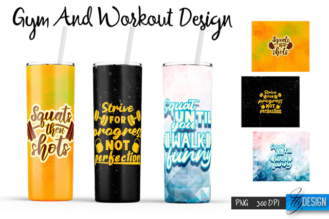 Gym and Workout Tumblers Wrap20 oz | PNG File | 300 DPI Sublimation Fly Design 