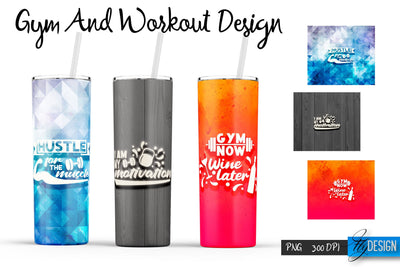 Gym and Workout Tumblers Wrap20 oz | PNG File | 300 DPI Sublimation Fly Design 