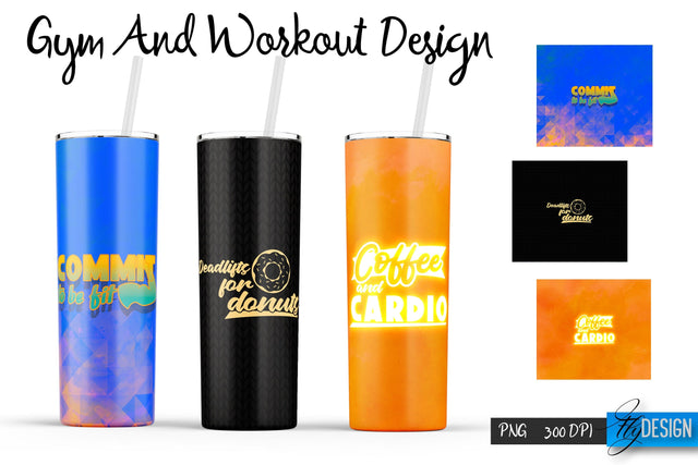 Gym and Workout Tumblers Wrap20 oz | PNG File | 300 DPI Sublimation Fly Design 