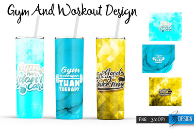 Gym and Workout Tumblers Wrap20 oz | PNG File | 300 DPI Sublimation Fly Design 