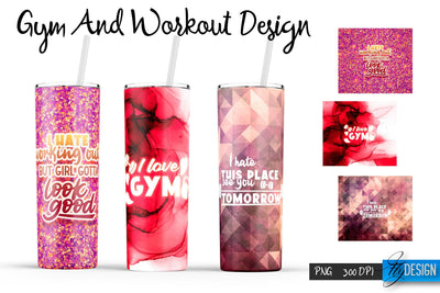 Gym and Workout Tumblers Wrap20 oz | PNG File | 300 DPI Sublimation Fly Design 