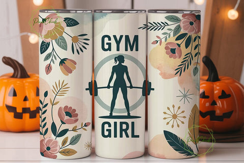 Gym Girl 20oz Tumbler Wrap Sublimation PixelChick 