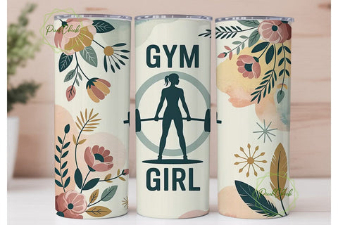 Gym Girl 20oz Tumbler Wrap Sublimation PixelChick 