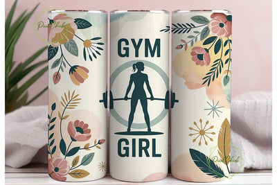 Gym Girl 20oz Tumbler Wrap Sublimation PixelChick 