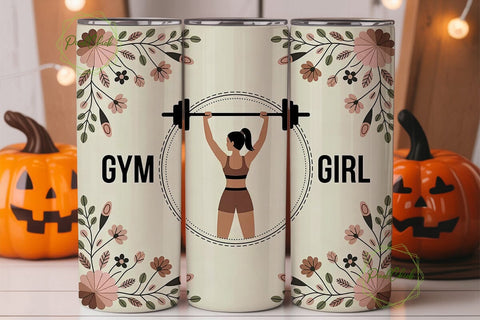 Gym Girl Boho Floral 20oz Tumbler Wrap Sublimation PixelChick 