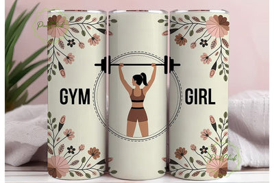 Gym Girl Boho Floral 20oz Tumbler Wrap Sublimation PixelChick 