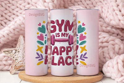 Gym Happy Place 20oz Tumbler Design Sublimation DesignSVG 