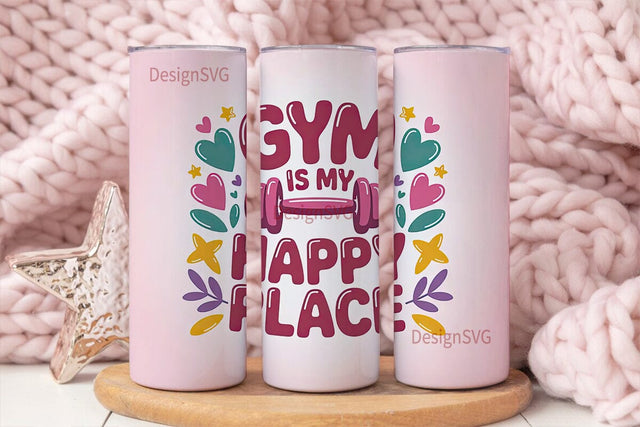 Gym Happy Place 20oz Tumbler Design Sublimation DesignSVG 
