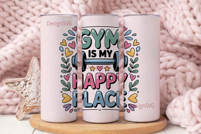 Gym Happy Place 20oz Tumbler Design Sublimation DesignSVG 
